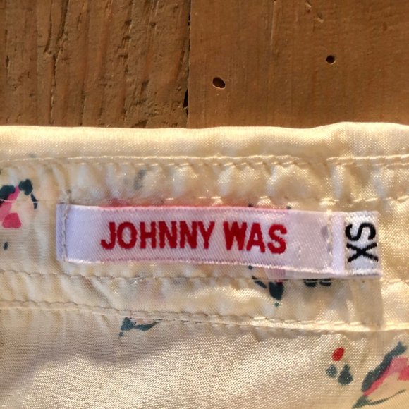 Johnny Was silk collared short sleeve button-down - Picture 4 of 4
